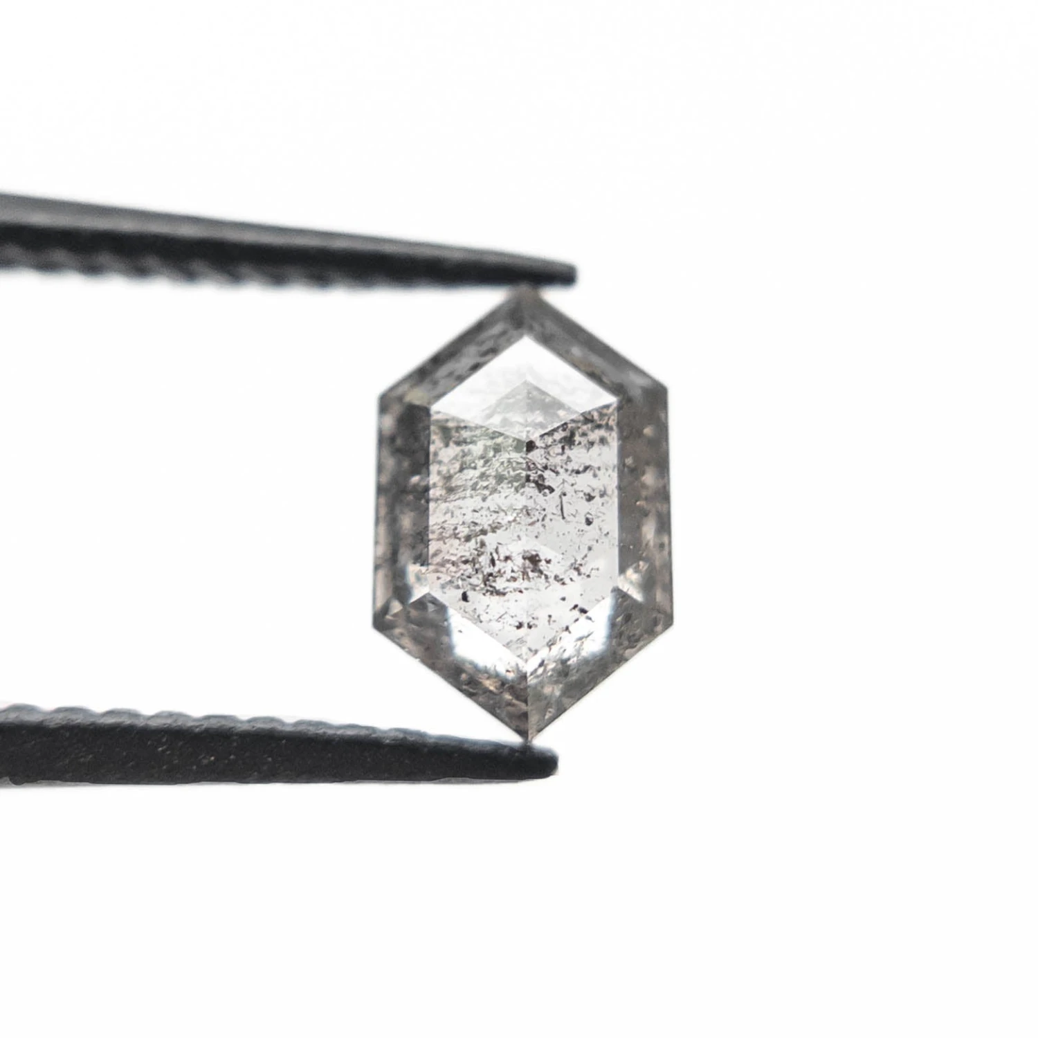 .93 Carat Black Speckled Rose Cut Hexagon Diamond 2 .93 Carat Black Speckled Rose Cut Hexagon Diamond - Image 2