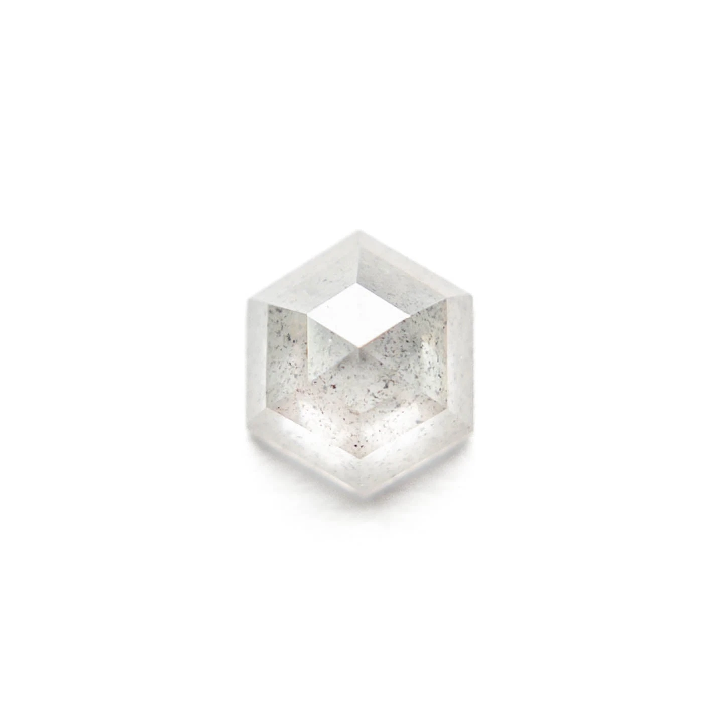 .88 Carat Icy Grey Rose Cut Hexagon Diamond 1 .88 Carat Icy Grey Rose Cut Hexagon Diamond