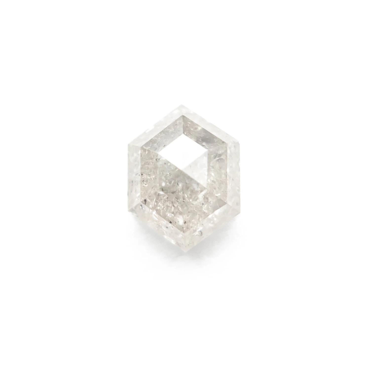 1.40 Carat Icy White Rose Cut Hexagon Diamond 1 1.40 Carat Icy White Rose Cut Hexagon Diamond