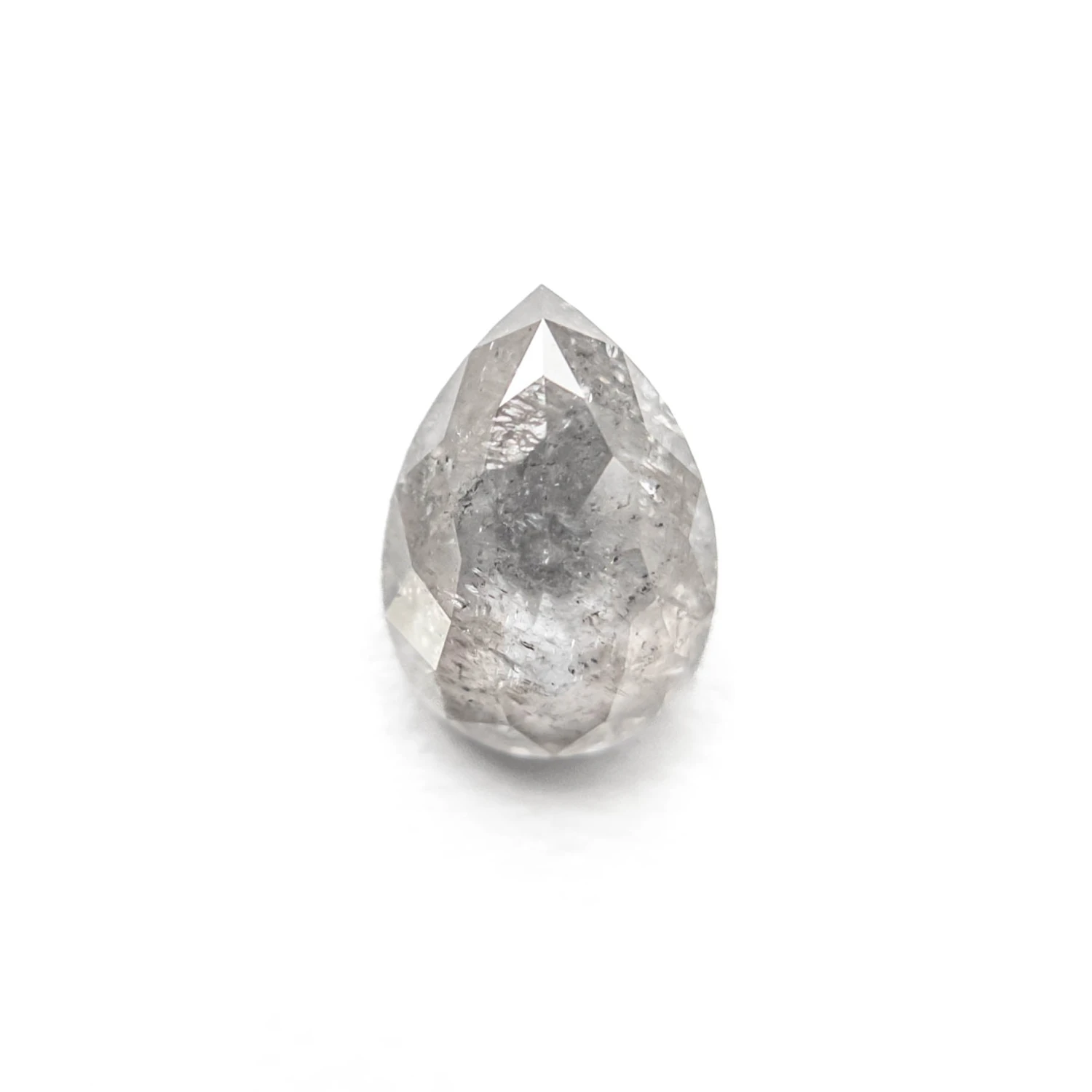 1.53 Carat Icy Grey Rose Cut Pear Diamond 1 1.53 Carat Icy Grey Rose Cut Pear Diamond