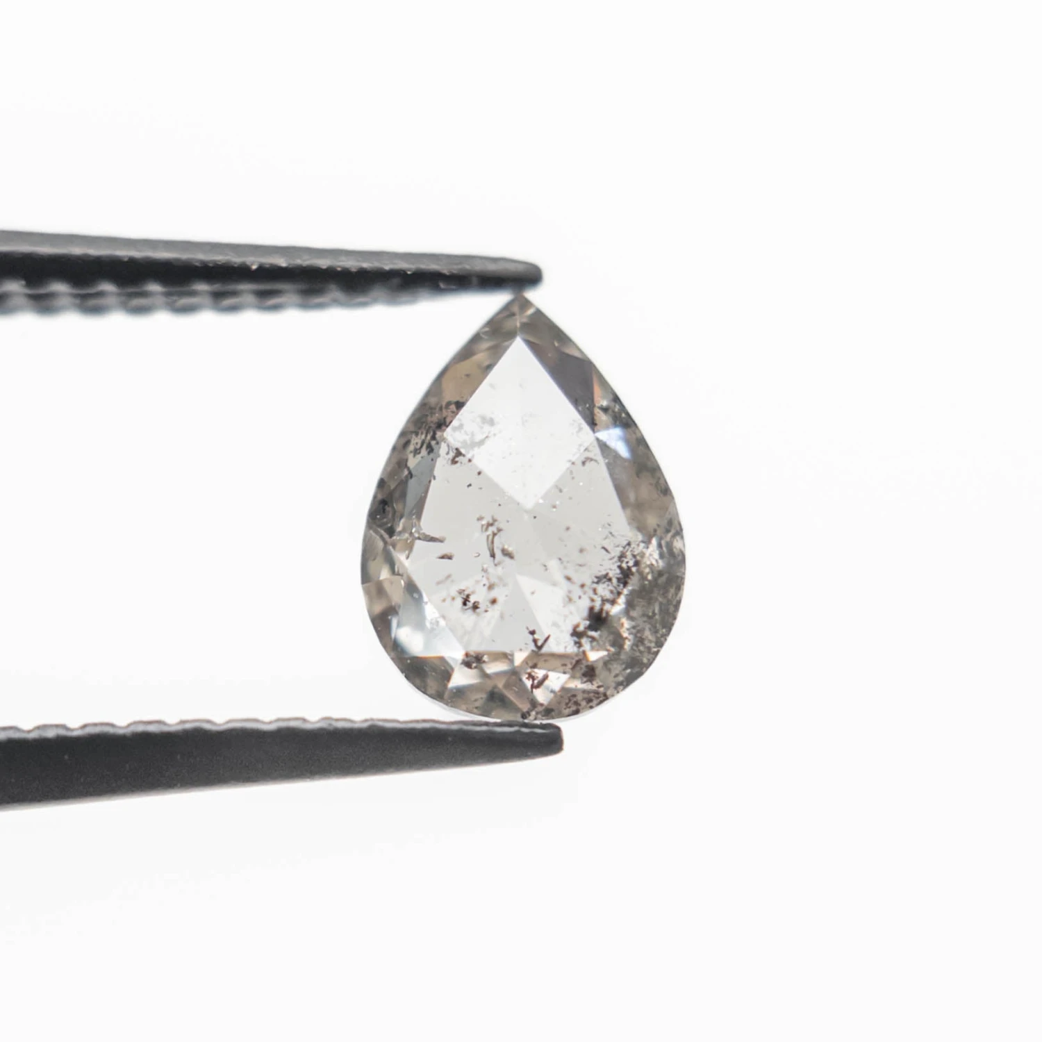 .97 Carat Black Speckled Rose Cut Pear Diamond 2 .97 Carat Black Speckled Rose Cut Pear Diamond - Image 2