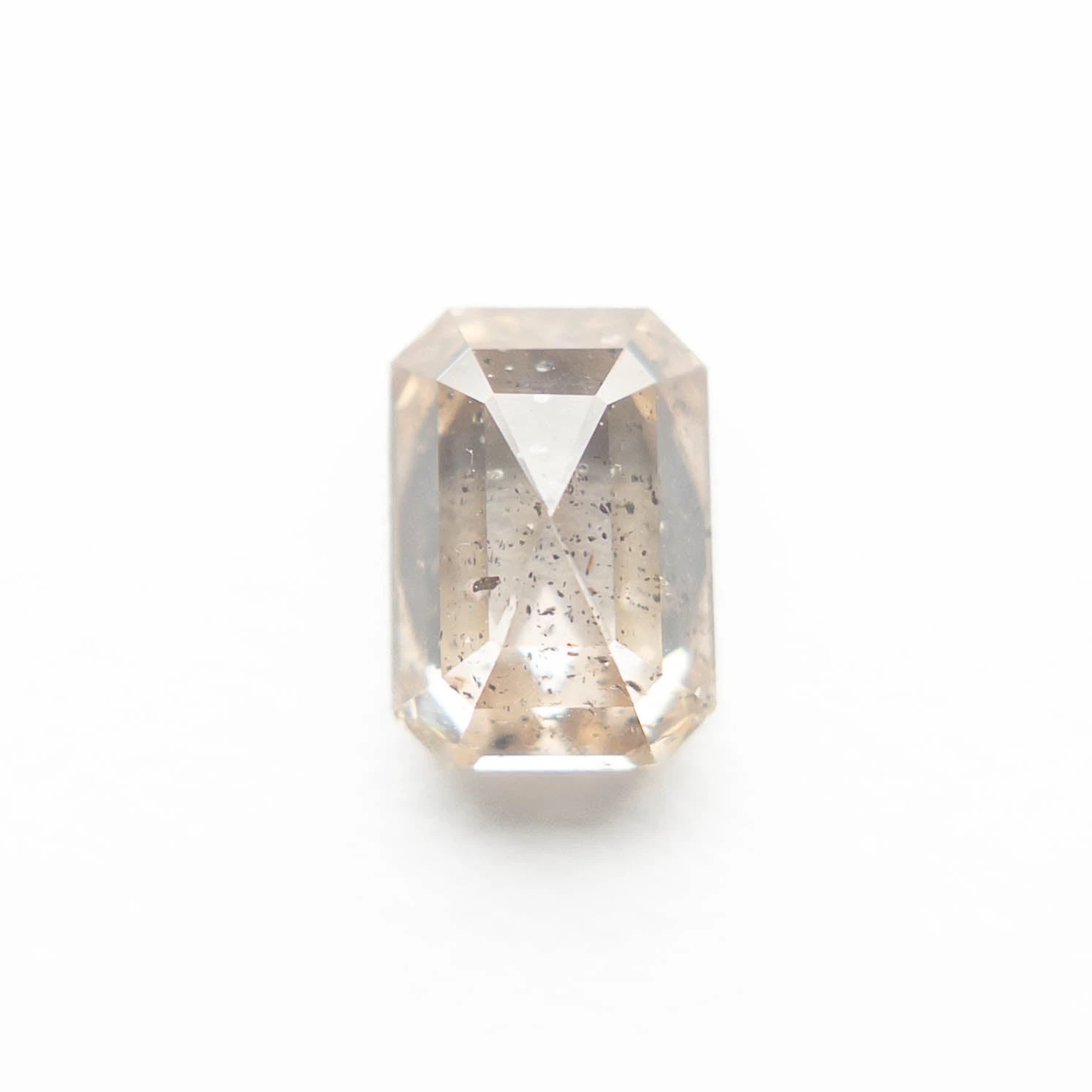 1.42 Carat Translucent Peach Double Cut Emerald Diamond 1 1.42 Carat Translucent Peach Double Cut Emerald Diamond
