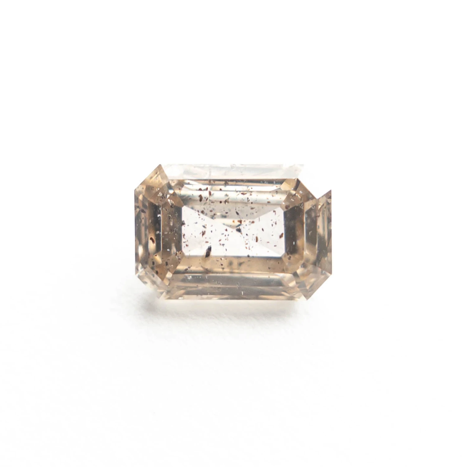 1.42 Carat Translucent Peach Double Cut Emerald Diamond 3 1.42 Carat Translucent Peach Double Cut Emerald Diamond - Image 3