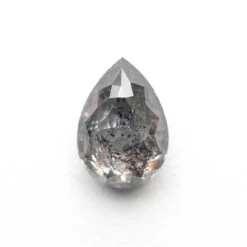 1.12 Carat Black Speckled Double Cut Pear Diamond