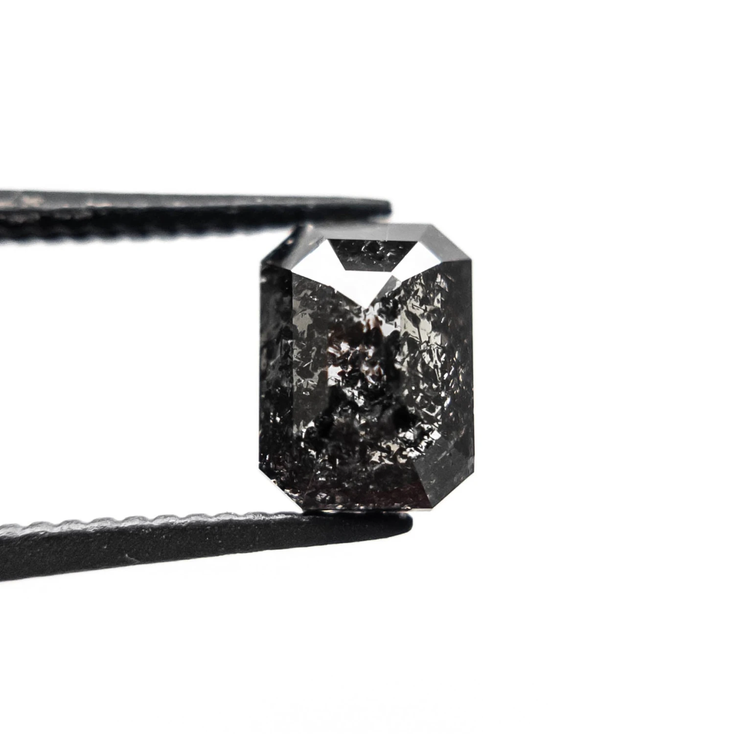 1.99 Carat Black Speckled Rose Cut Emerald Diamond 2 1.99 Carat Black Speckled Rose Cut Emerald Diamond - Image 2