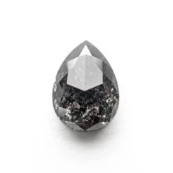 2.40 Carat Black Speckled Double Cut Pear Diamond