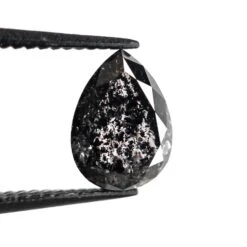 2.40 Carat Black Speckled Double Cut Pear Diamond 7 2.40 Carat Black Speckled Double Cut Pear Diamond -Point No Point Studio Store APC 4007