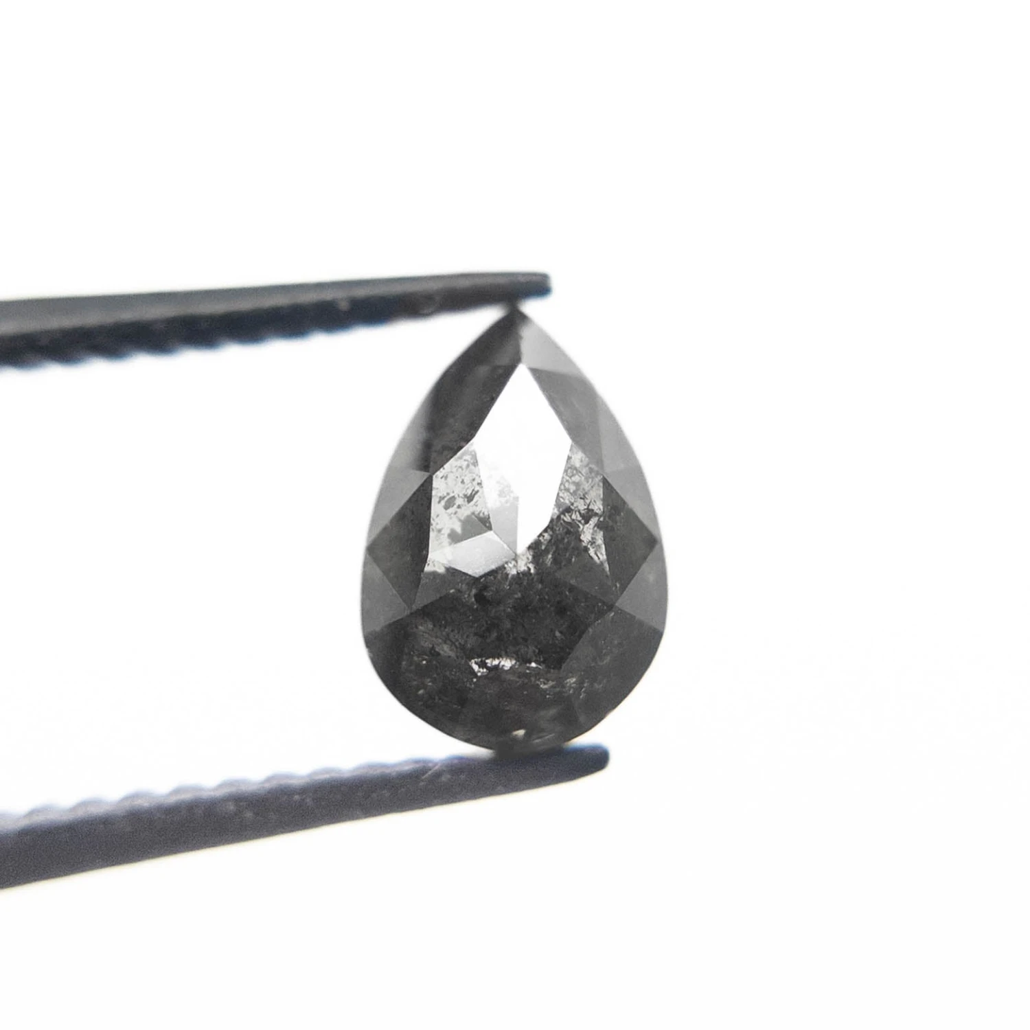 1.26 Carat Black Speckled Double Cut Pear Diamond 2 1.26 Carat Black Speckled Double Cut Pear Diamond - Image 2