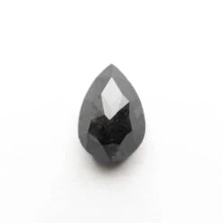 1.26 Carat Black Speckled Double Cut Pear Diamond