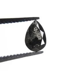 1.26 Carat Black Speckled Double Cut Pear Diamond 7 1.26 Carat Black Speckled Double Cut Pear Diamond -Point No Point Studio Store APC 4145