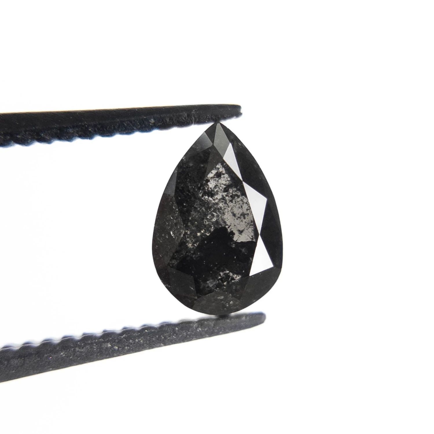 1.26 Carat Black Speckled Double Cut Pear Diamond 4 1.26 Carat Black Speckled Double Cut Pear Diamond - Image 4