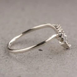 Salt And Pepper Baguette Wren Wedding Ring, V Contour, Platinum -Point No Point Studio Store AllGoldsWG 3 13300dea a721 47eb a390 d1a913e38395