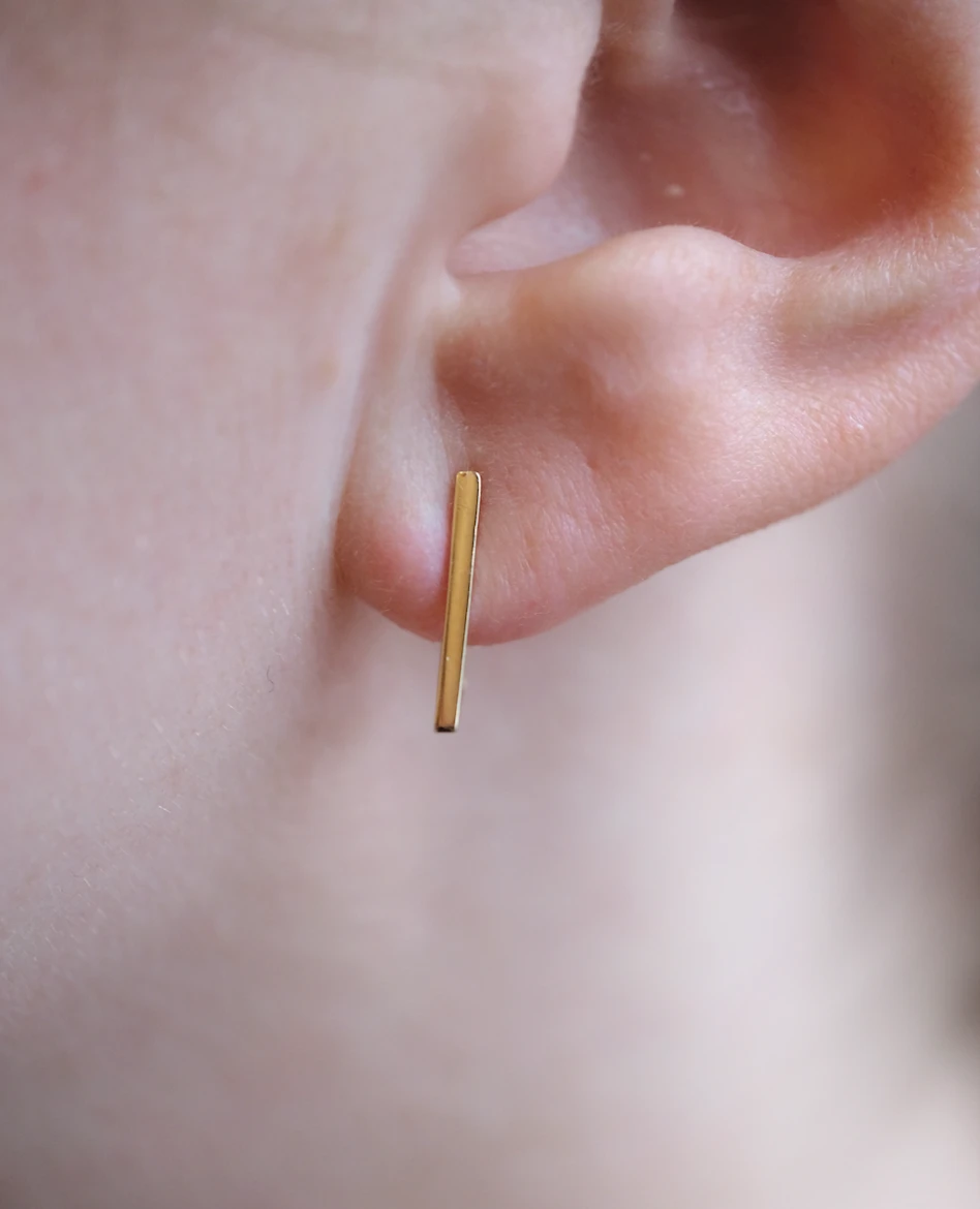 Ammara Triangle Hoop Earrings, 14k Yellow Gold 2 Ammara Triangle Hoop Earrings, 14k Yellow Gold - Image 2