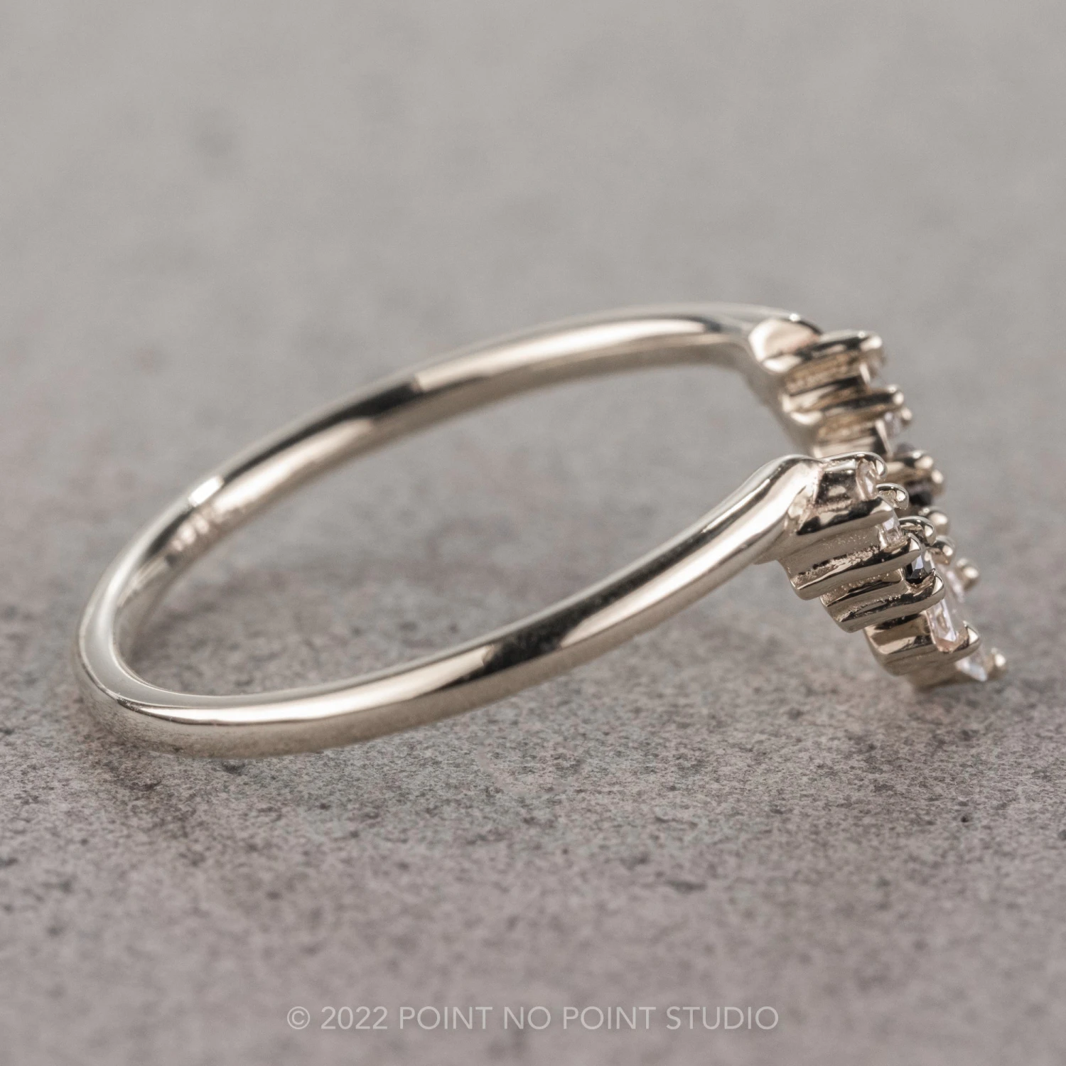 Baguette Diamond Wedding Band, Small Ombre Wren Setting, Platinum 4 Baguette Diamond Wedding Band, Small Ombre Wren Setting, Platinum - Image 4