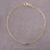 .04ct White Baguette Diamond Bracelet, 14k Yellow Gold
