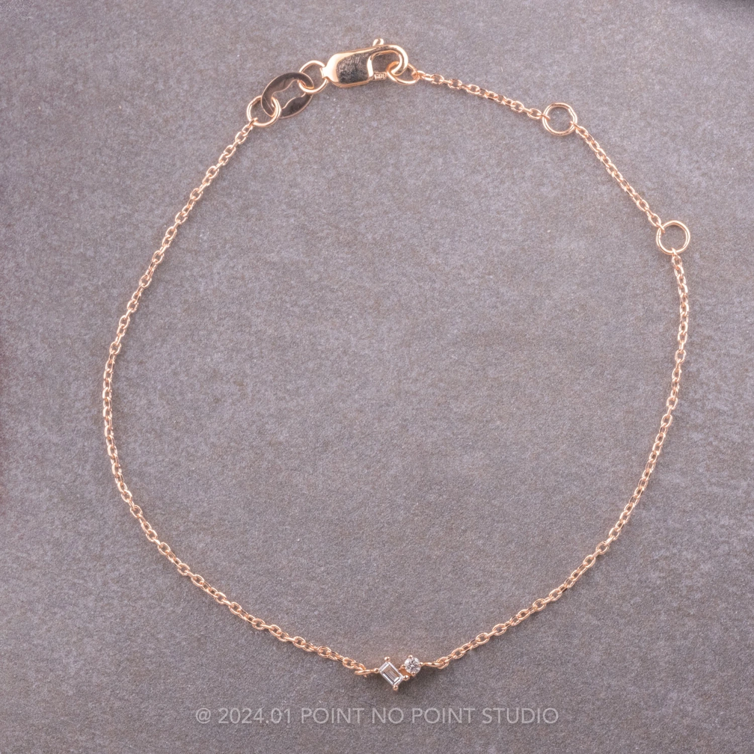 .05tcw White Diamond Bracelet, 14k Rose Gold 1 .05tcw White Diamond Bracelet, 14k Rose Gold