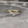 Diamond V Band, Cassiopeia Wedding Band, 14k Yellow Gold