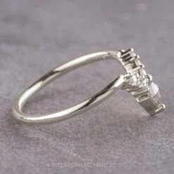 Salt And Pepper Kite Diamond Wedding Band, Cassiopeia Setting, 14K White Gold -Point No Point Studio Store CASSIOWG 2
