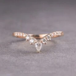 Extra Diamond Cassiopeia Wedding Band, 14k Rose Gold