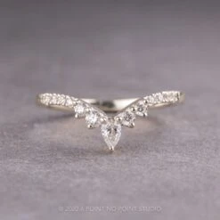 Extra Diamond Cassiopeia Wedding Band, 14k White Gold