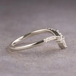 Extra Diamond Cassiopeia Wedding Band, 14k White Gold -Point No Point Studio Store CASSWG 2