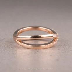 X Diamond Wedding Band, 14k Rose Gold 5 X Diamond Wedding Band, 14k Rose Gold -Point No Point Studio Store CROSSRG 2 1
