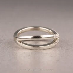 X Diamond Wedding Band, 14k White Gold 5 X Diamond Wedding Band, 14k White Gold -Point No Point Studio Store CROSSWG 2 1