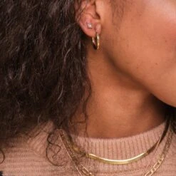 20mm Tube Hoop Earrings, 14k Yellow Gold 12 20mm Tube Hoop Earrings, 14k Yellow Gold -Point No Point Studio Store Copyof20201119 SFS1266