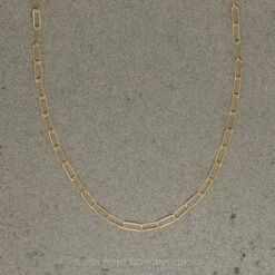1.95mm Elongated Flat Link, 20" Chain Necklace, 14k Yellow Gold