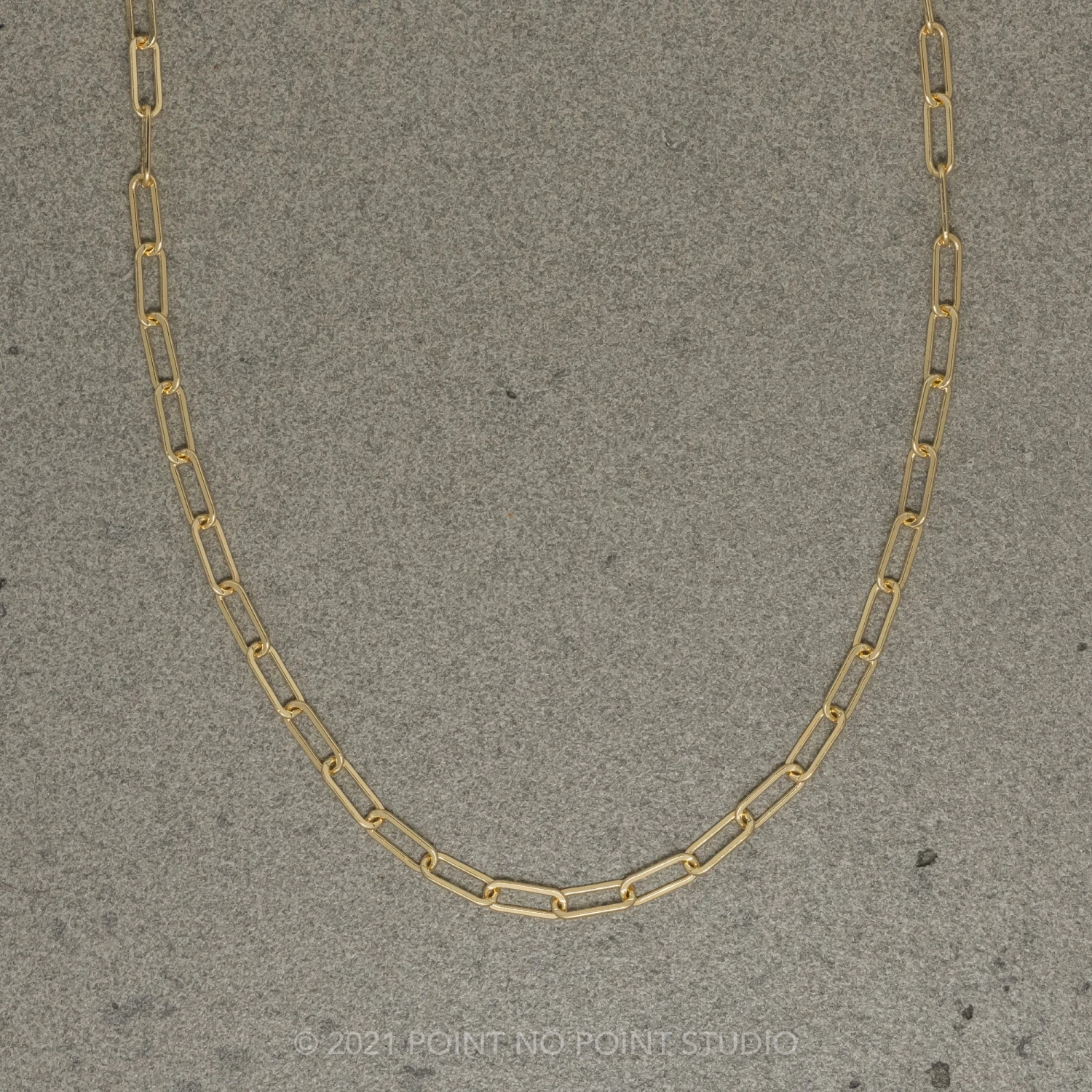 1.95mm Elongated Flat Link, 20" Chain Necklace, 14k Yellow Gold 1 1.95mm Elongated Flat Link, 20" Chain Necklace, 14k Yellow Gold