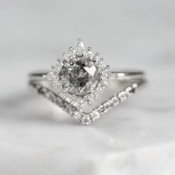 1.19 Carat Salt And Pepper Diamond Engagement Ring, Cosette Setting, Platinum 12 1.19 Carat Salt And Pepper Diamond Engagement Ring, Cosette Setting, Platinum -Point No Point Studio Store Cosette EWG 115acbd7 8b14 49eb 8fb2 c23f324c9b84