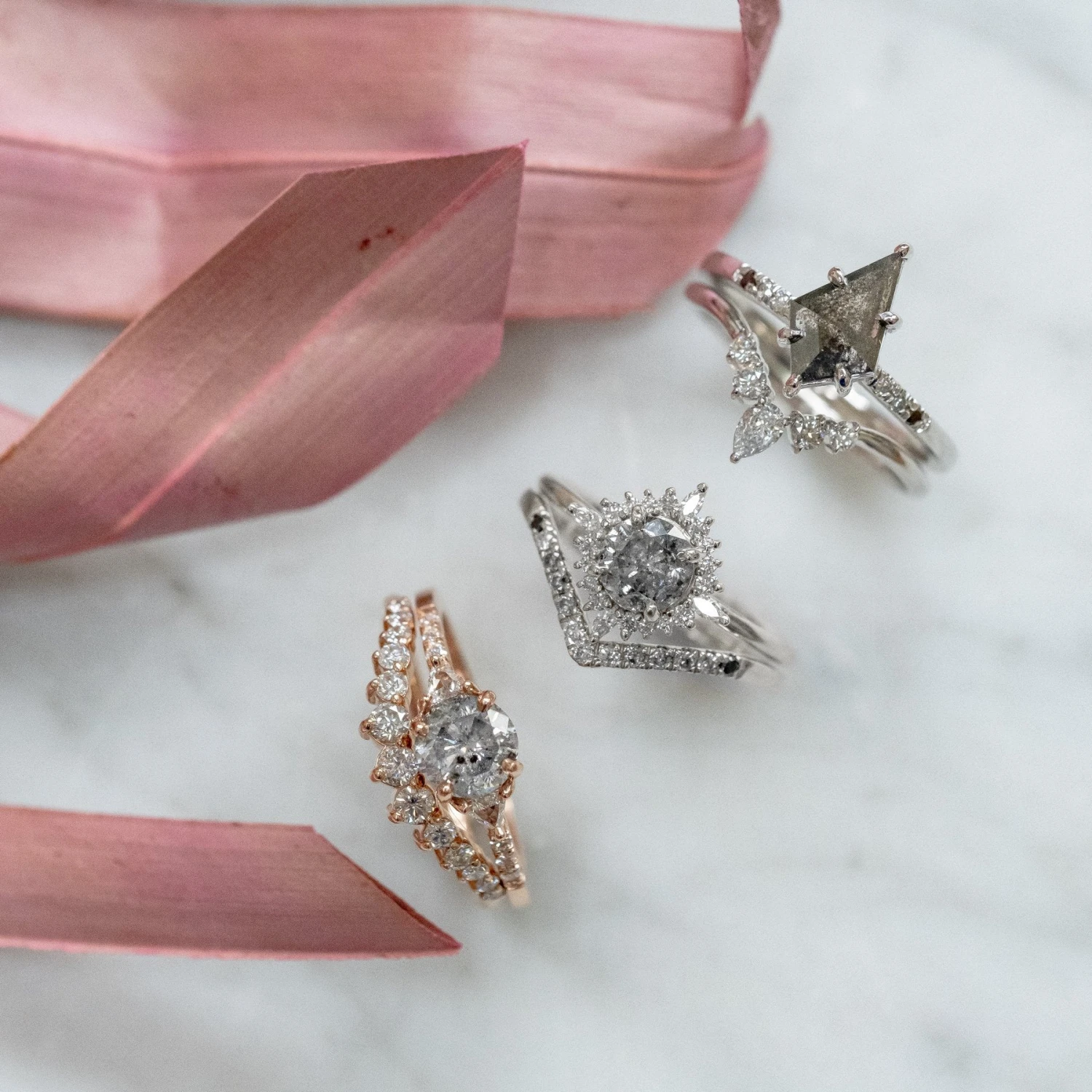 1.19 Carat Salt And Pepper Diamond Engagement Ring, Cosette Setting, Platinum 6 1.19 Carat Salt And Pepper Diamond Engagement Ring, Cosette Setting, Platinum - Image 6