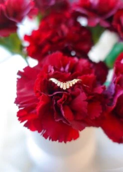 White Baguette And Princess Diamond Wedding Band, Large Wren Setting, 14K Yellow Gold -Point No Point Studio Store DSC00765