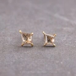 .27tcw Salt And Pepper Kite Diamond Studs, 14k Yellow Gold Earrings
