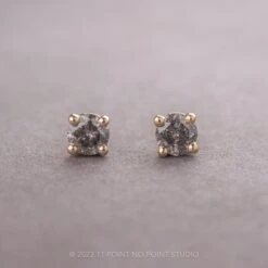 Salt & Pepper Diamond Studs, 14k Yellow Gold