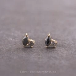 .13tcw Ombre Diamond Studs, 14k Yellow Gold Earrings