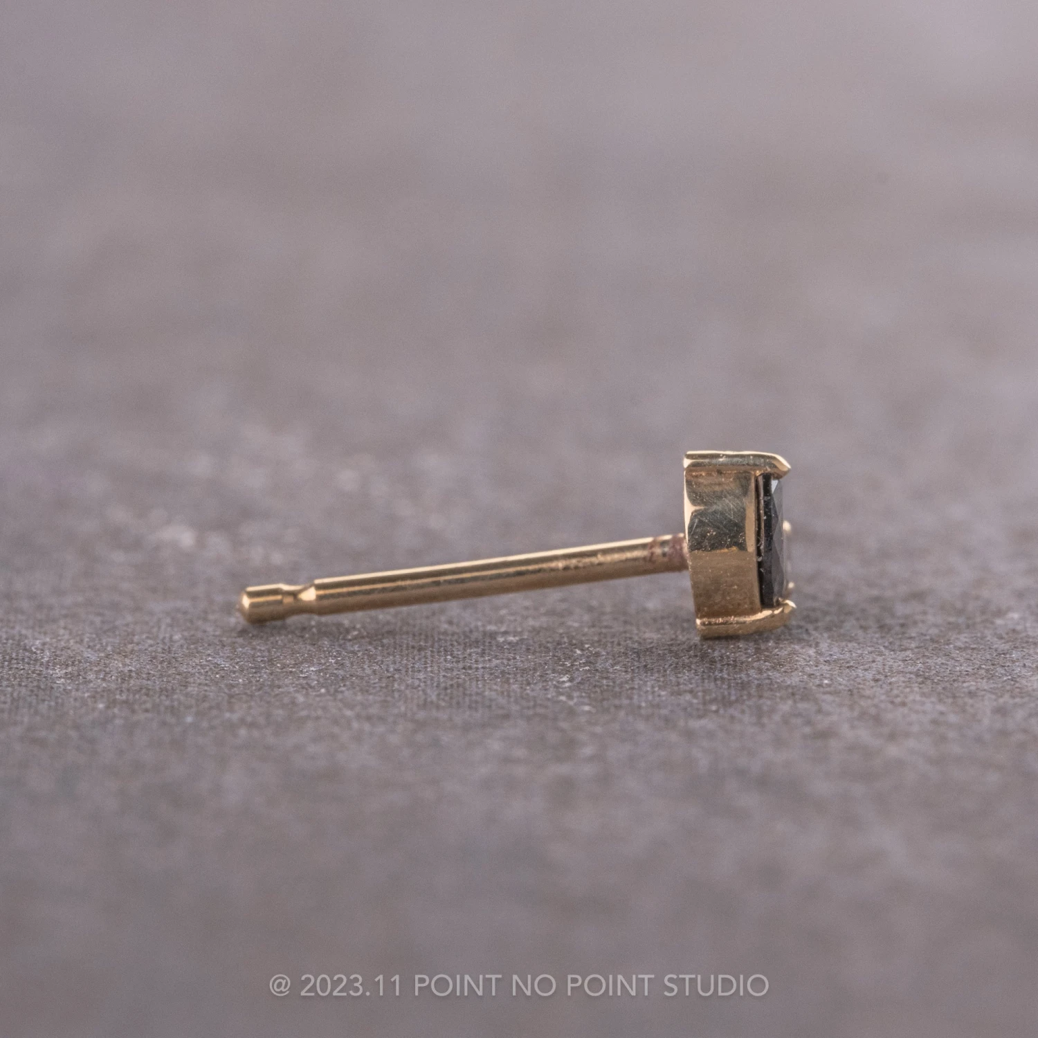 .13tcw Ombre Diamond Studs, 14k Yellow Gold Earrings 5 .13tcw Ombre Diamond Studs, 14k Yellow Gold Earrings - Image 5