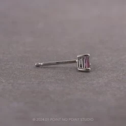 Lab-Grown Kite Alexandrite Studs, 14k White Gold Earrings 13 Lab-Grown Kite Alexandrite Studs, 14k White Gold Earrings -Point No Point Studio Store EARRING3 3