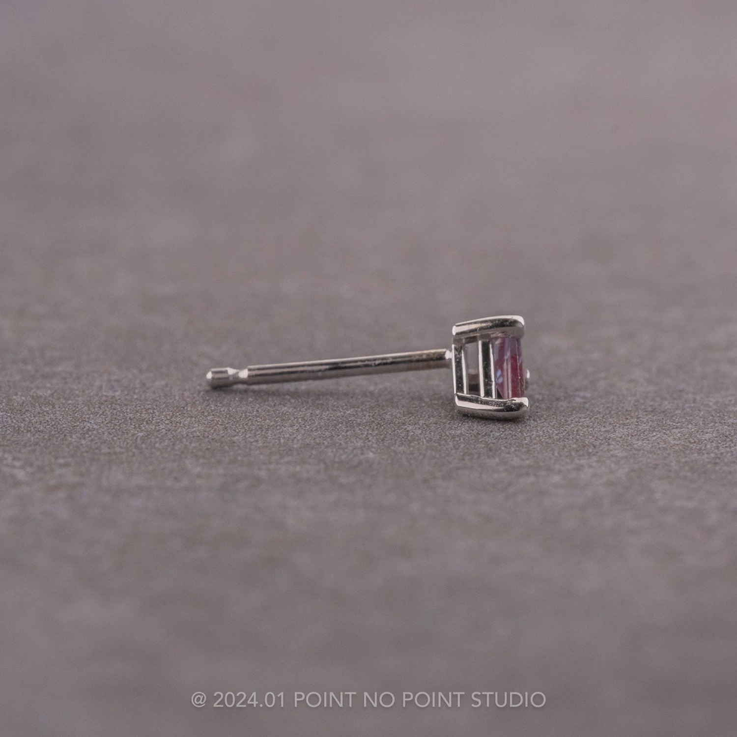 Lab-Grown Kite Alexandrite Studs, 14k White Gold Earrings 7 Lab-Grown Kite Alexandrite Studs, 14k White Gold Earrings - Image 7