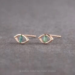 Emerald Eye Studs, 14k Rose Gold 12 Emerald Eye Studs, 14k Rose Gold -Point No Point Studio Store EARRINGS1 2 d04696aa ef47 4f8a 9d3c 533a7335ddf3