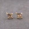 .34tcw Salt And Pepper Kite Diamond Studs, 14k Yellow Gold Earrings