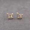 .26tcw Salt And Pepper Kite Diamond Studs, 14k Yellow Gold Earrings