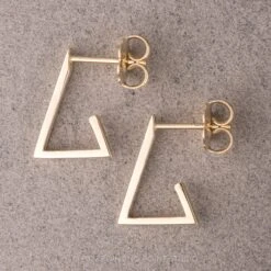 Ammara Triangle Hoop Earrings, 14k Yellow Gold