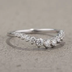 Eliza Diamond Contour Wedding Band, 14k White Gold -Point No Point Studio Store ElizaWG 2 9c834f39 a674 4e9c ac10 366799181116