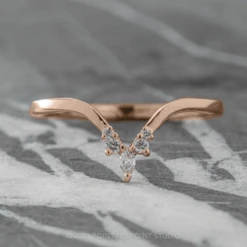 Marquise Diamond Freya Band, 14K Peach Gold