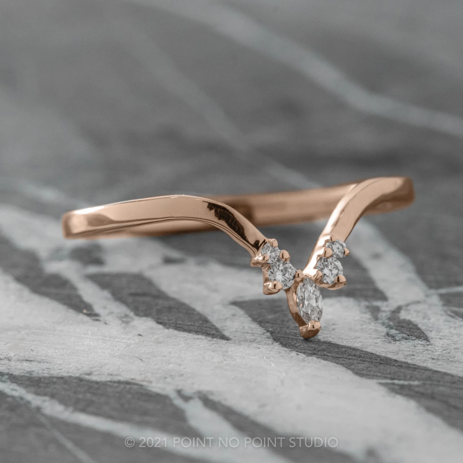 Marquise Diamond Freya Band, 14K Peach Gold 3 Marquise Diamond Freya Band, 14K Peach Gold - Image 3