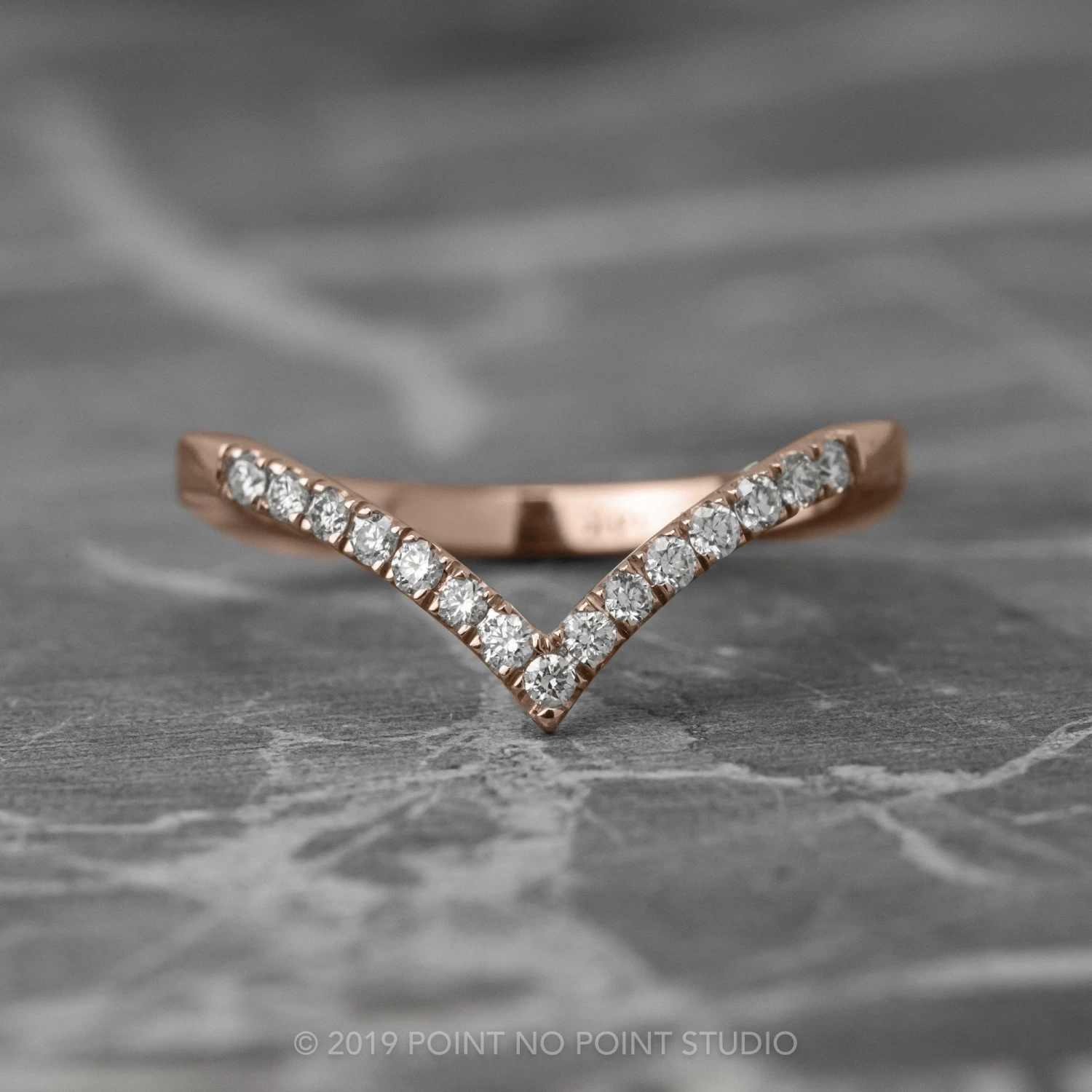 15 White Diamond Vivian Band, 14K Rose Gold 4 15 White Diamond Vivian Band, 14K Rose Gold - Image 4