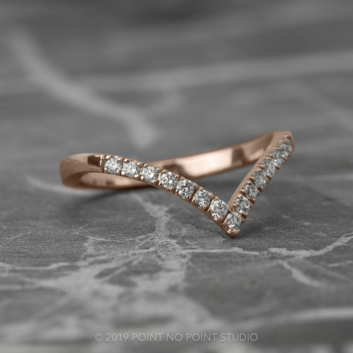15 White Diamond Vivian Band, 14K Rose Gold 5 15 White Diamond Vivian Band, 14K Rose Gold - Image 5