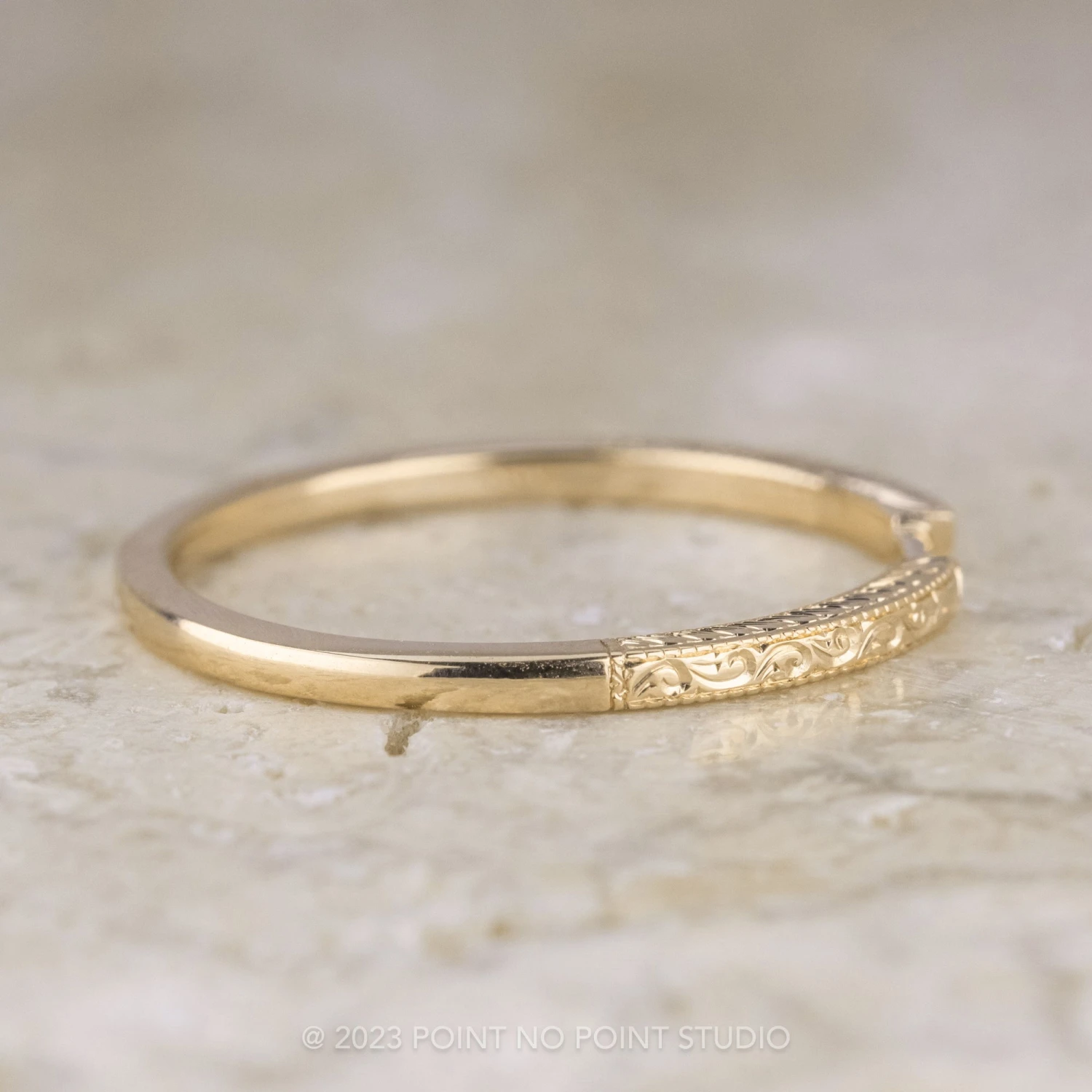 Vintage Harper Cuff Wedding Band, 14k Yellow Gold 7 Vintage Harper Cuff Wedding Band, 14k Yellow Gold - Image 7