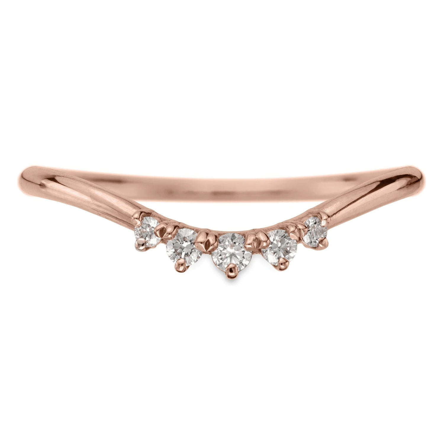 Petite Catherine Diamond Wedding Band, 14k Rose Gold 14 Petite Catherine Diamond Wedding Band, 14k Rose Gold - Image 14